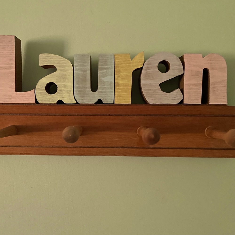 Lauren’s coat or book bag hooks